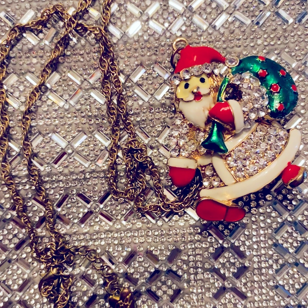 Betsy Johnson Santa Claus 3D Caged Necklace 🎅🏻🎄